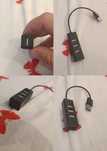Hub USB Mini, 4 porturi, ultra subțire, Negru