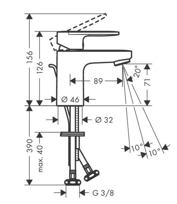 Baterie lavoar Hansgrohe Vernis Blend 70