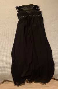 Елегантна дълга черна рокля