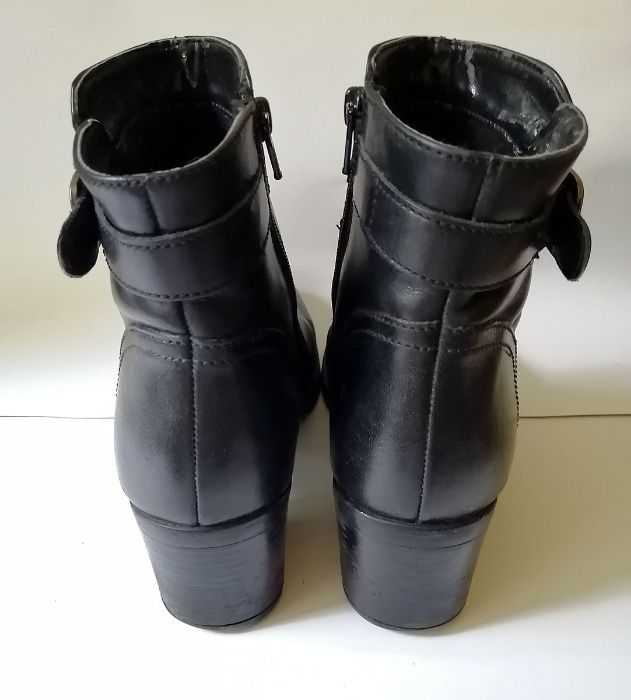 botine negre - marime 37, toc 5 cm