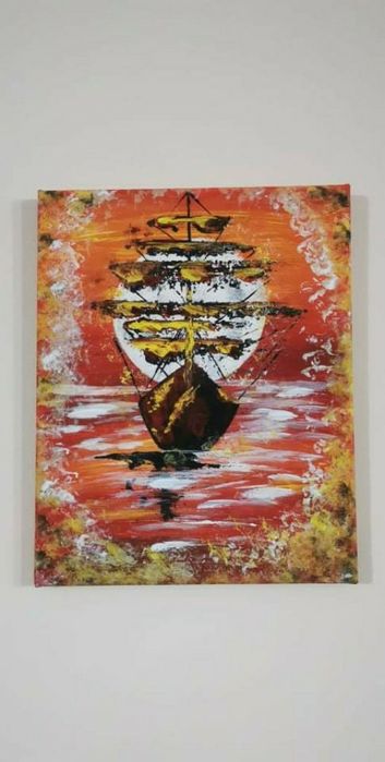 Картини-кораб и рози