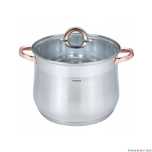 Oala din inox cu capac din sticla, diametru 26 cm, capacitate 10.7