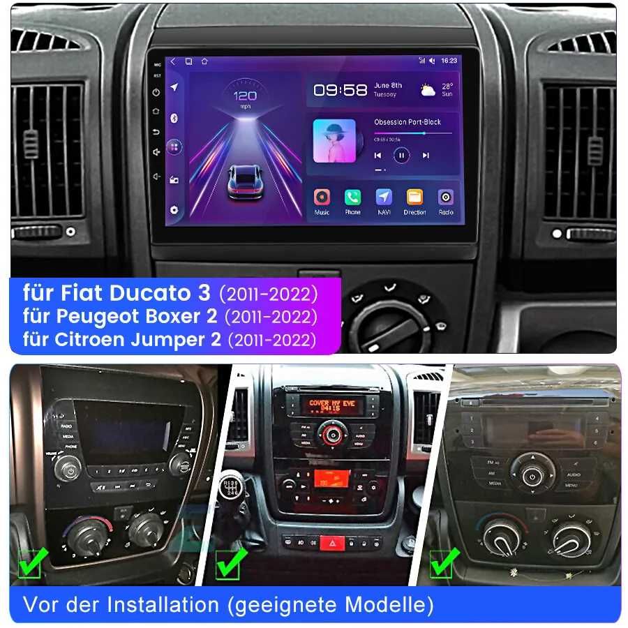 Мултимедия Android Fiat Ducato Peugeot Boxer Citroen Jumper навигация