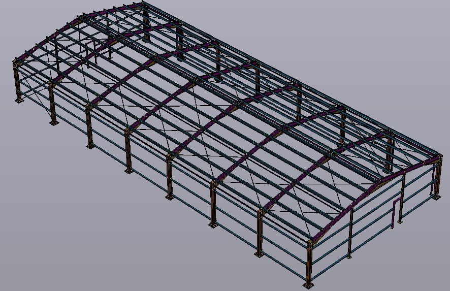 Vand hala metalica cu proiect cu montaj panouri sandwich