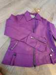 Geaca de piele magenta