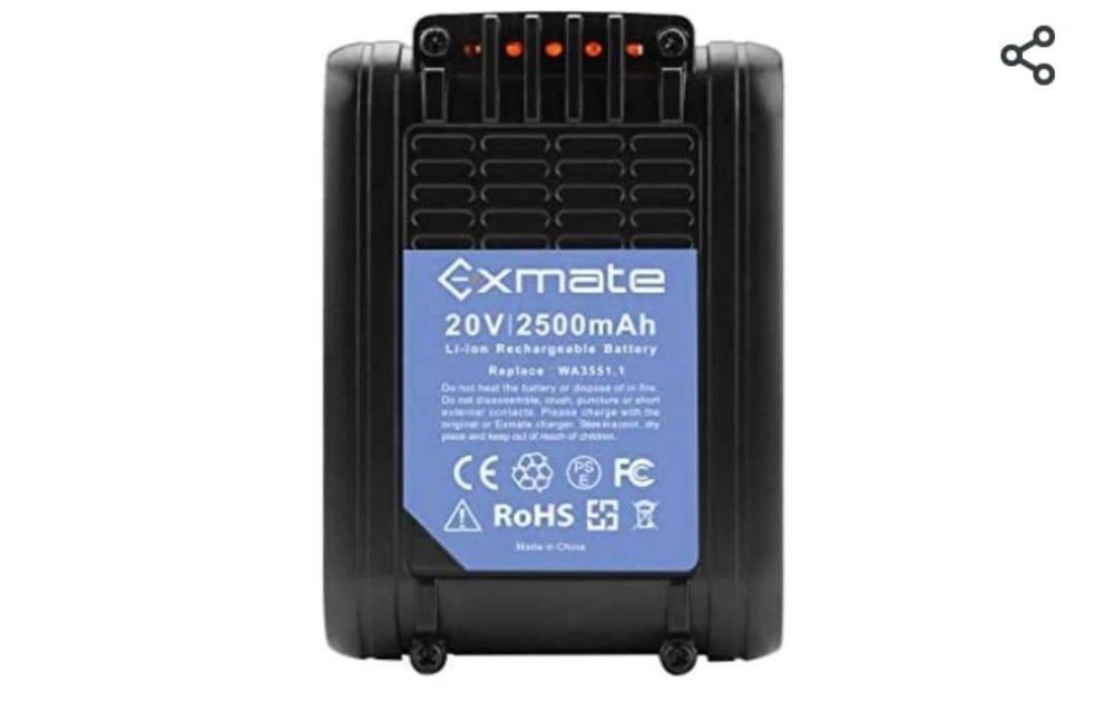 Exmate Li-ion 20V 2500mAh Резервна батерия за Worx WA3551.1 WX678
