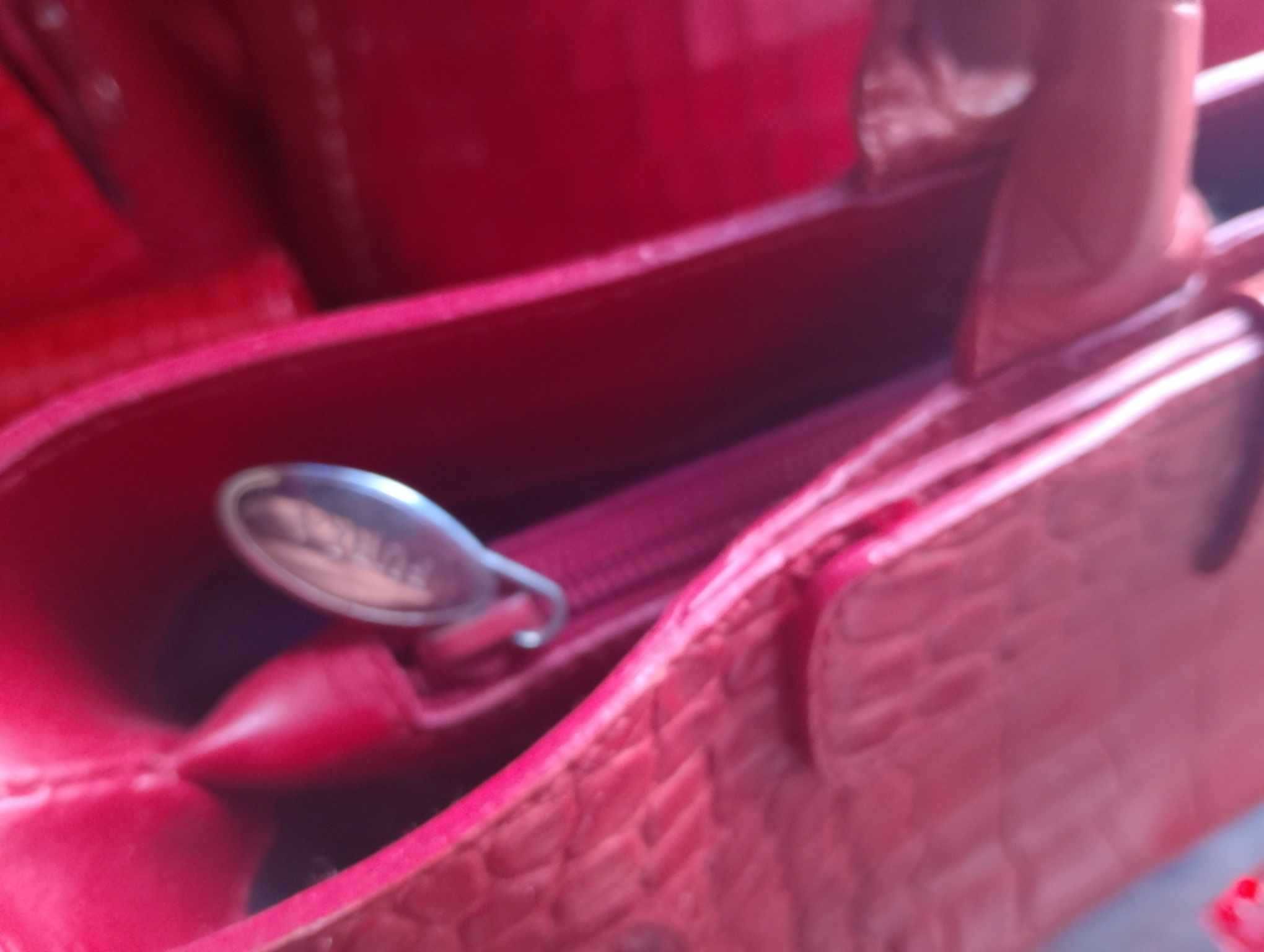 FURLA, червена чанта естествена кожа