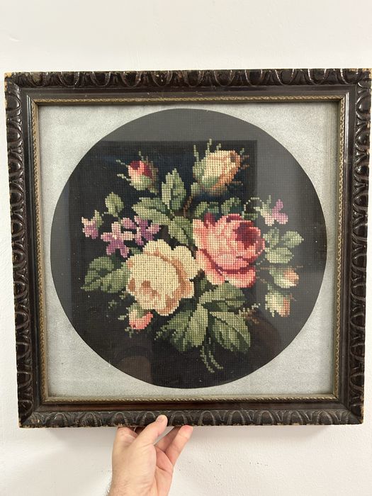 Tz002 tablou tesatura la razboi flori 47x47