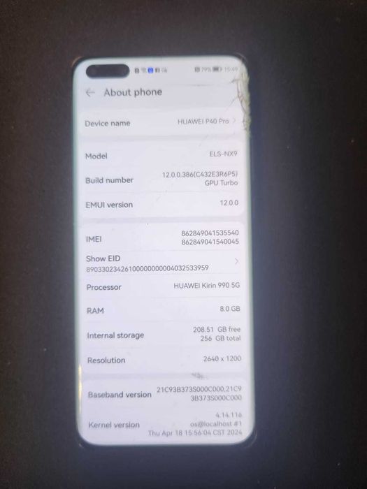 Telefon mobil Huawei P40 Pro, Dual SIM, 256GB, 8GB RAM, 5G