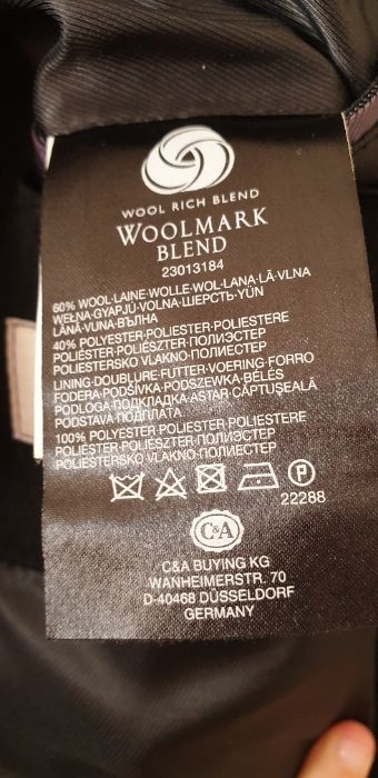 Palton stofa negra, barbatesc 54/56