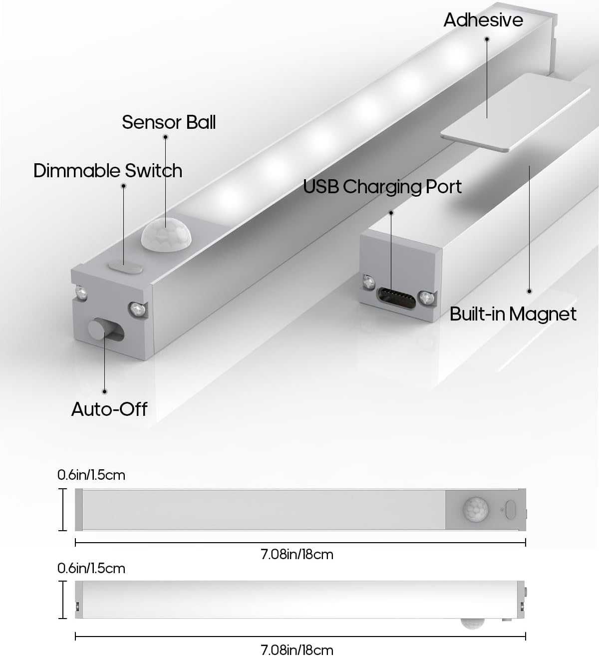 6 броя LED светлини за шкафове със сензор за движение Goodea