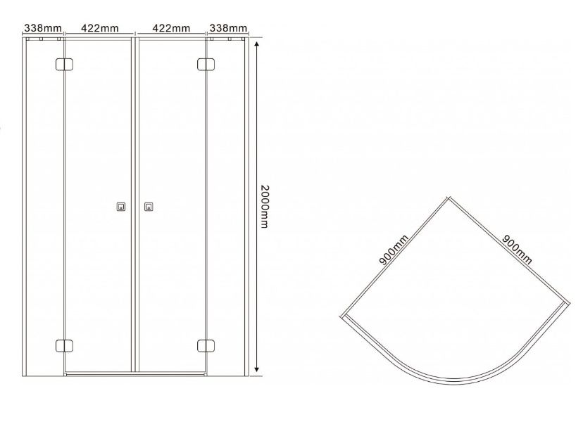 Чисто нова душ кабина 90/90/200