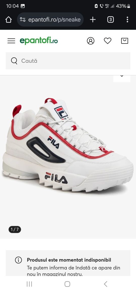 Adidasi FILA DISRUPTOR CB Low nr 41