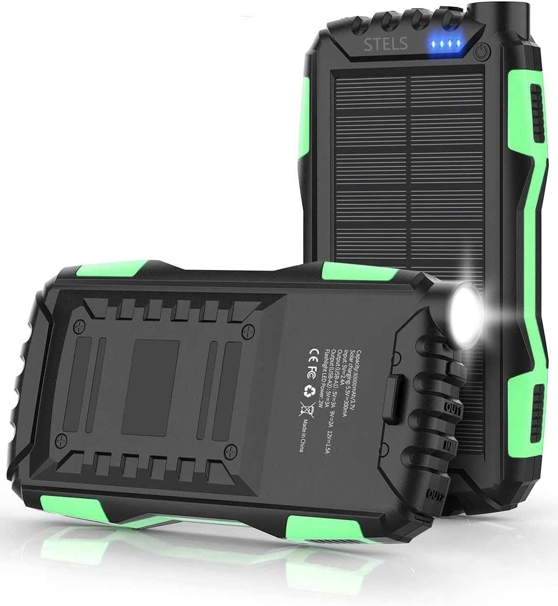 Преносима батерия STELS EnergyPlus 30K, 30000mAh, соларен панел, фенер