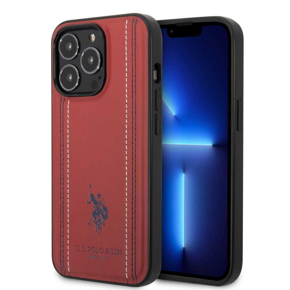 Гръб U.S. Polo Assn Leather Stitch за iPhone 14, 14 Pro, 14 Pro Max