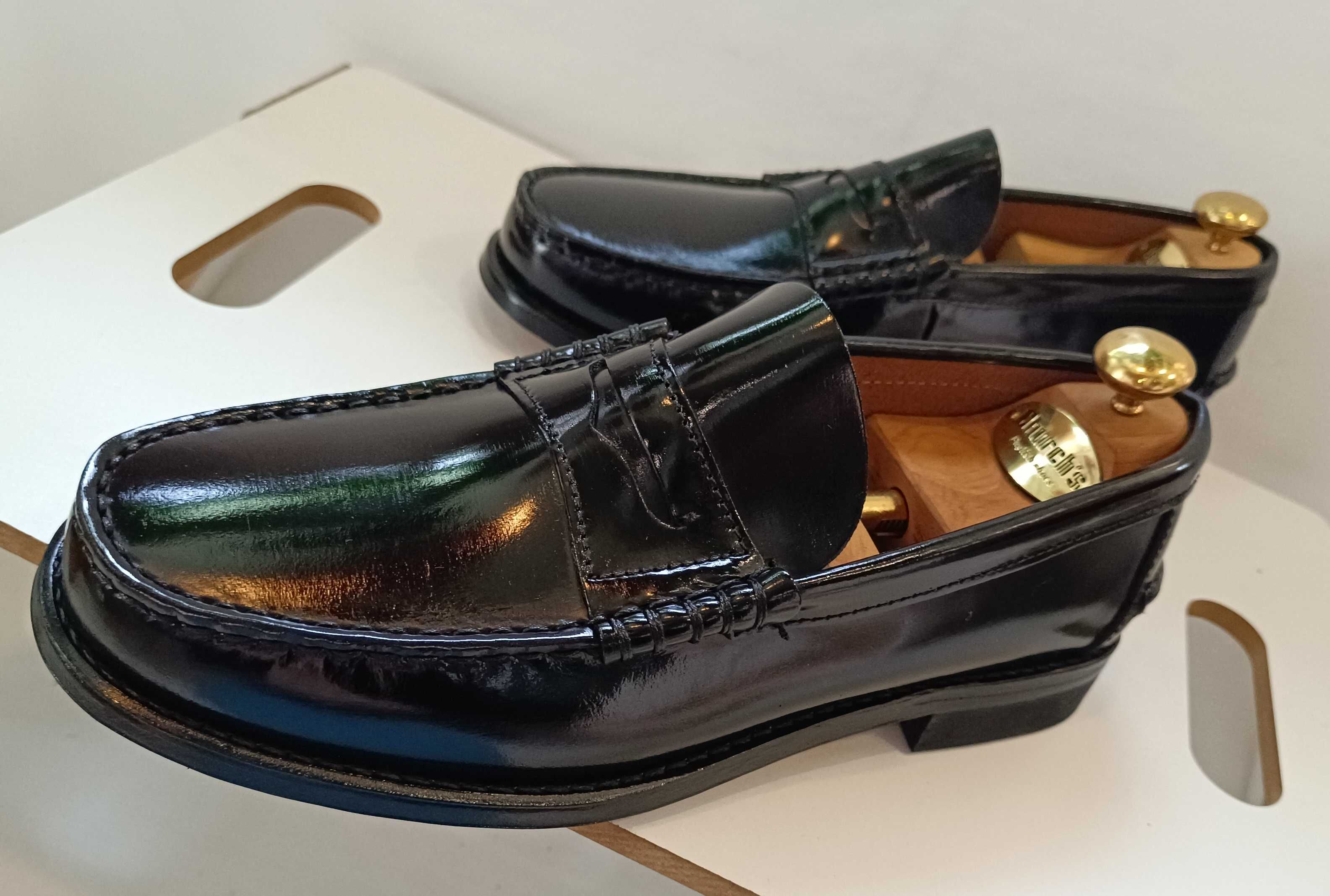 Pantofi loafer penny 41 de lux Texter NOI lucrati manual piele natural