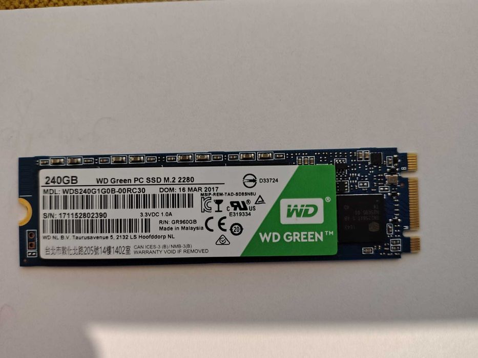 240GB Western Digital Green PC SSD M.2 2280