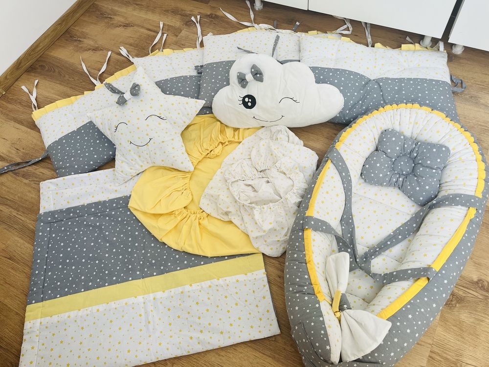 Set complet lenjerie patut bebe+babynest