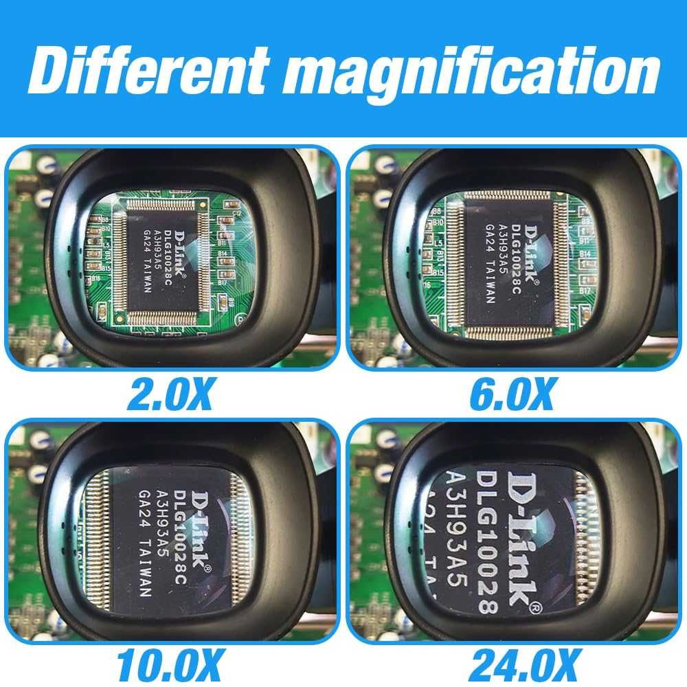 Нови XEERUN LED лупи за увеличаване с фенер 2.0X 6.0X 10.0X 24.0X ...