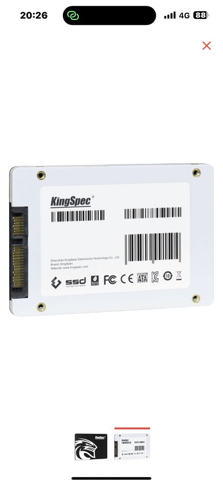 SSD KingSpec 512 ГБ продам для ноутбука ssd жеский диск