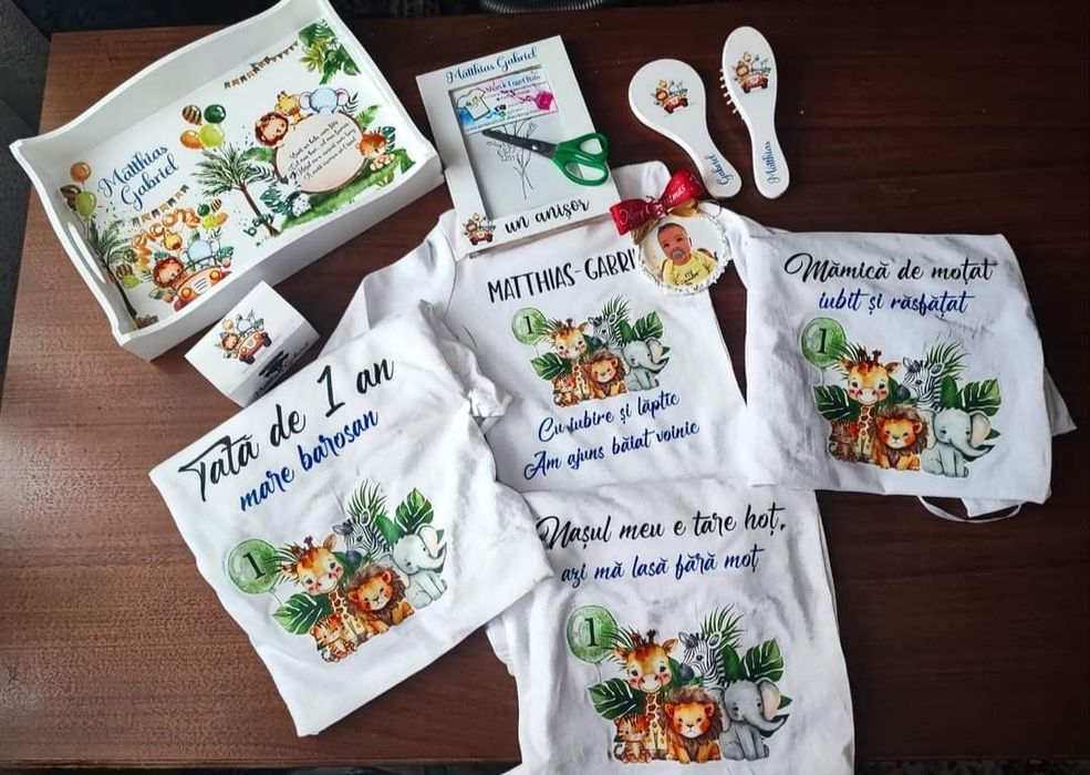 Set Aniversar 1An Tricouri Personalizate Mamă Fiică Tată Fiu 1 anișor