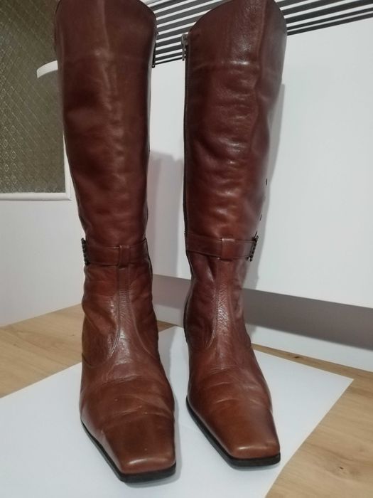 Cizme dama, lungi, piele naturala, maro , marimea 39