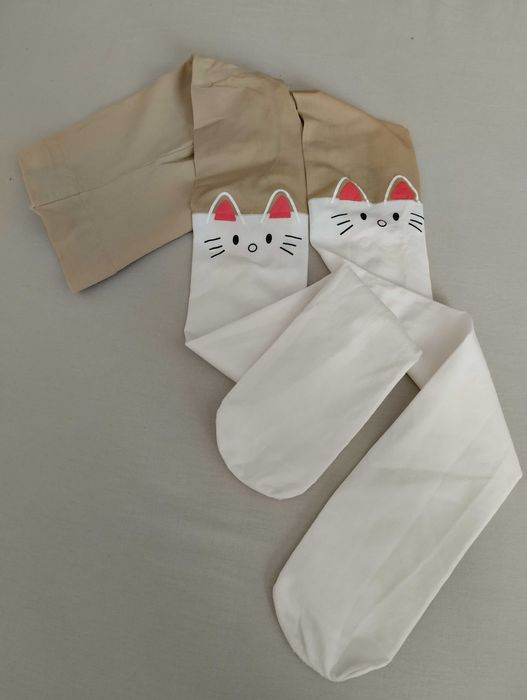 Комплект детска рокля/плюшен елек/чорапогашник Коте, р.128