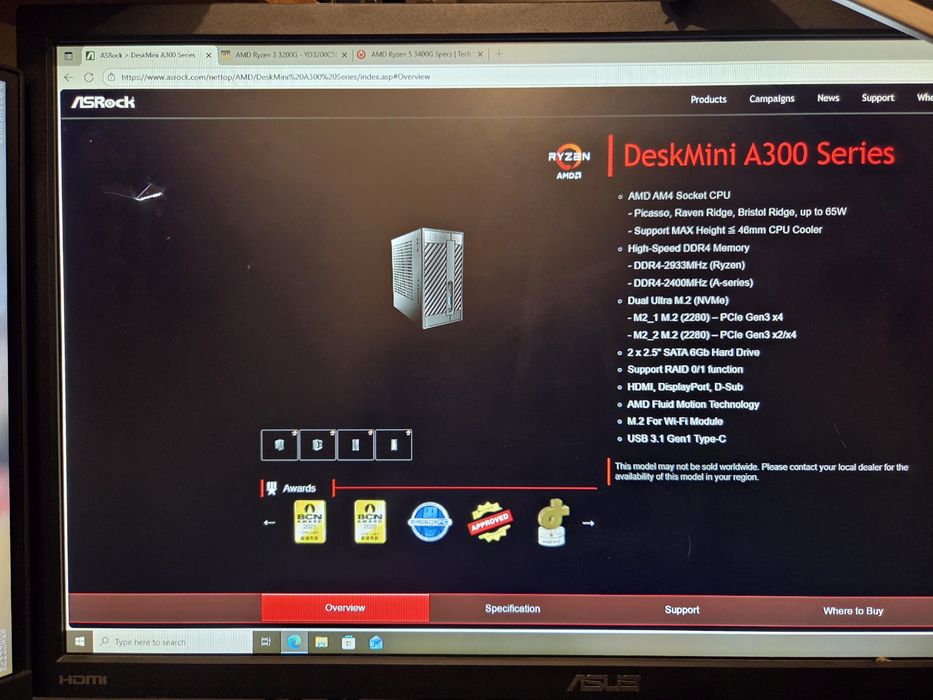 AMD Ryzen 5 3200G 16 gb DDR4 ssd 256 gb