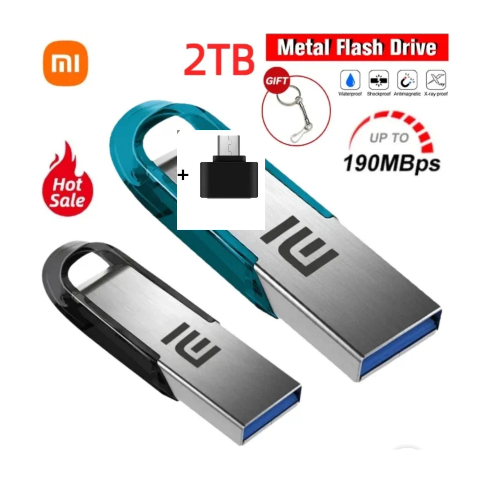 Флашка XIAOMI 2TB+Адаптор за телефон Type-C и ключодържател