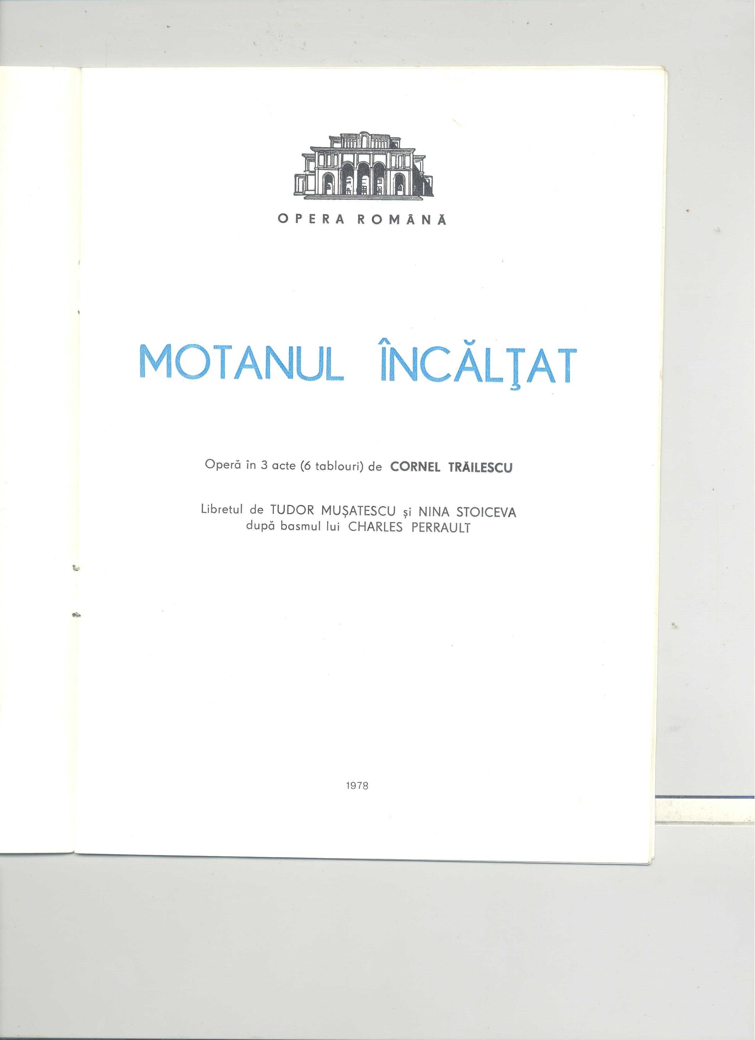 Program Opera Romana - Motanul Incaltat ; 1978