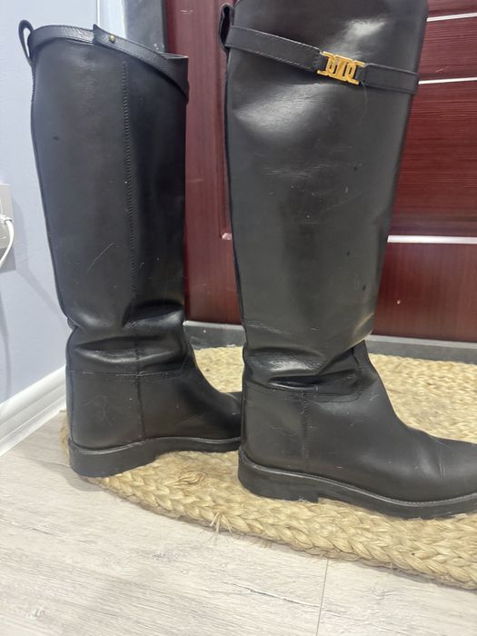 Сапоги кожаные  massimo dutti