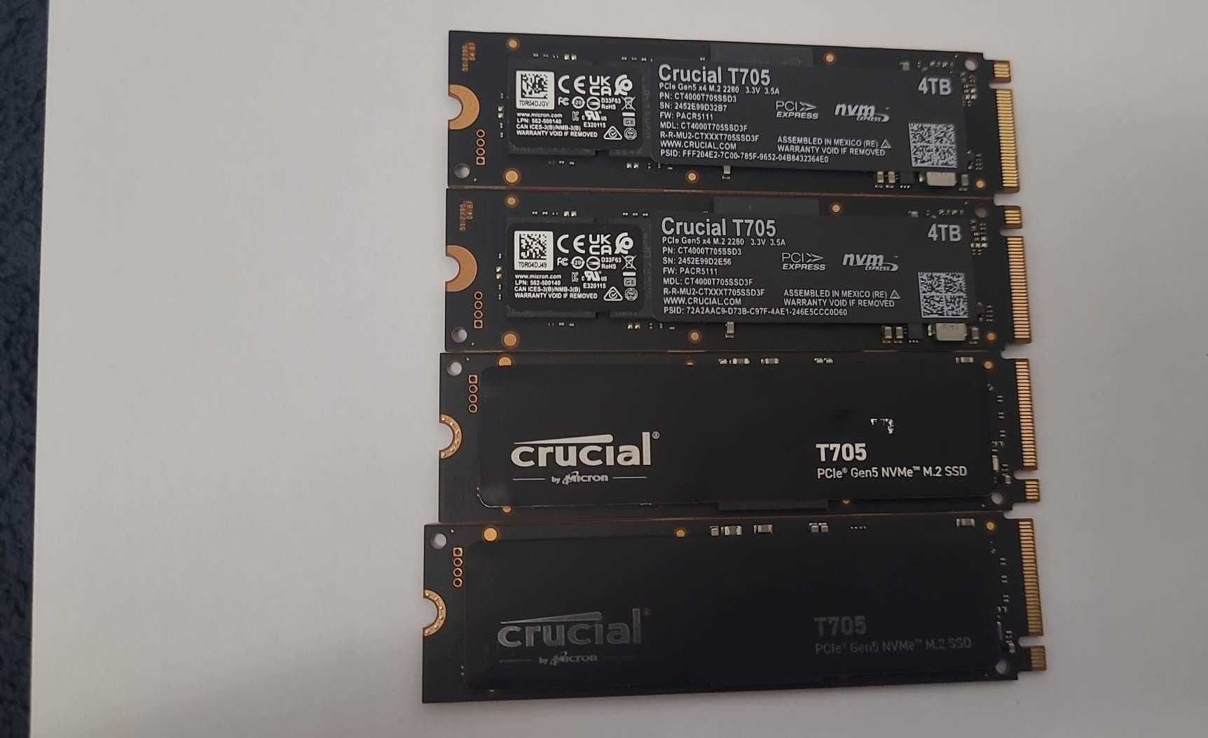 SSD Crucial T705 de 4TB PCI Express 5.0 x4 M.2 2280 , nou, fara cutie
