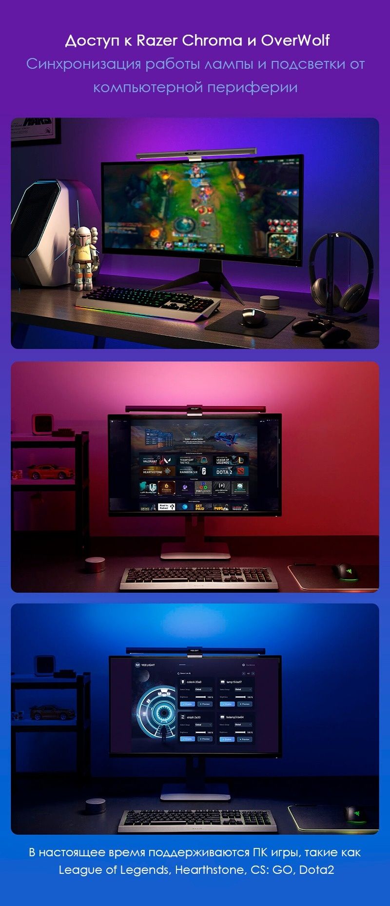 Умная подвесная лампа для монитора Xiaomi Yeelight LED Screen LightBar