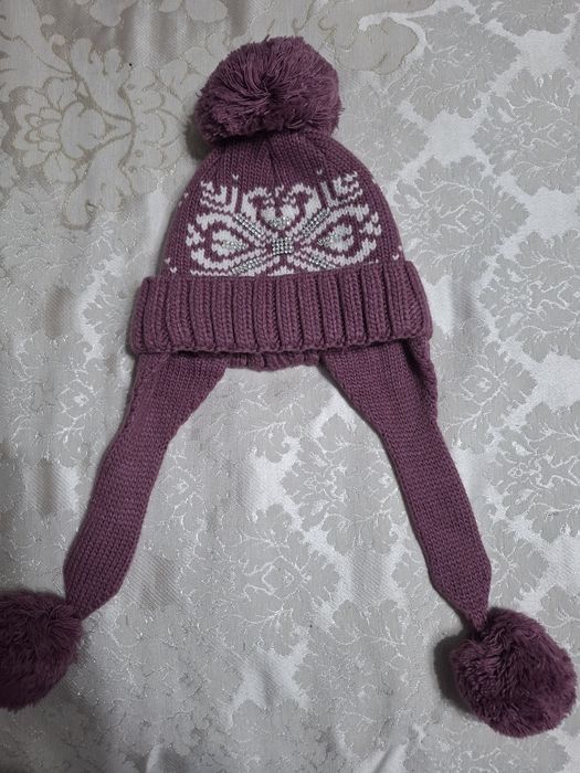 Шапка зимняя для девочки 3-5 лет новая