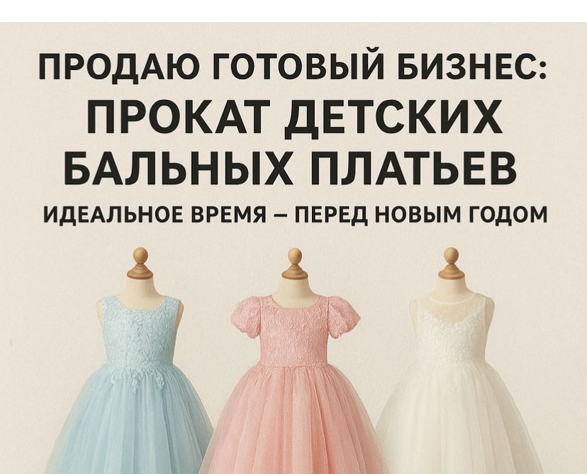 Продам готовый бизнес прокат платьев