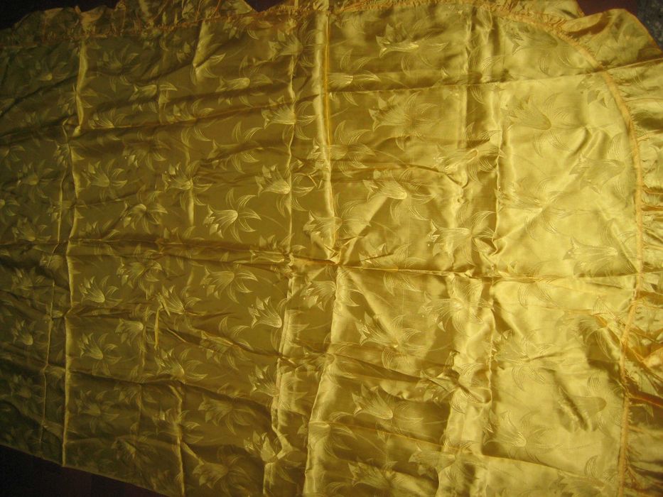 Шторы Шелк Натуральный Канареечного Цвета СССР 6 штук 2,5 метра Каждая