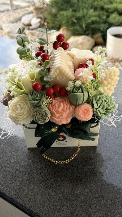 Buchet din ceară de soia parfumată – cadoul perfect, handmade!