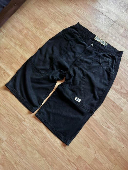 Shorts jorts denim pantaloni scurti vintage oversize Fishbone black