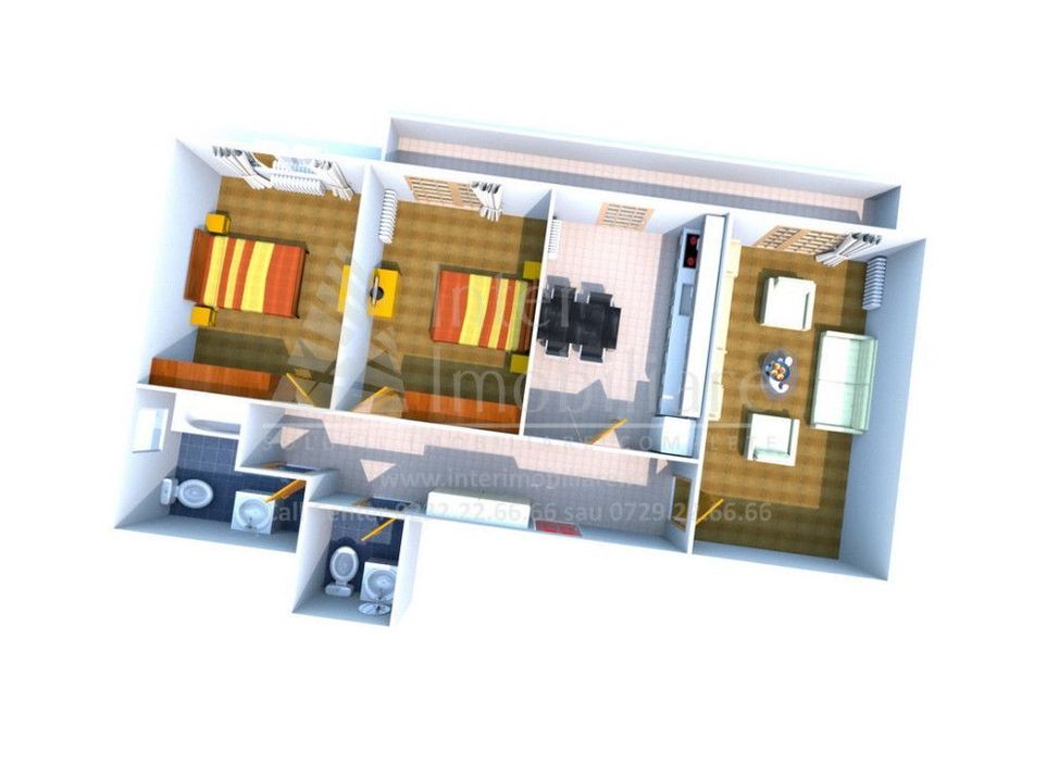 Apartament  3 camere Visani , 84 metri, etaj 3 Cod:148288