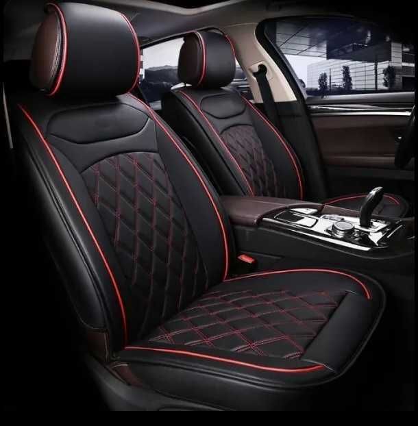 1+1 Универсална луксозна кожена тапицерия калъфи за предни седалки