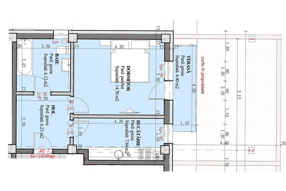 ASTORIA RESICENCE Rate dezvoltator   1 camera D 39 m  + curte 29 mp