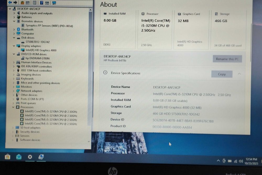 HP Probook, Core I5, 8GB RAM, 500GB HDD, baterie 2H, ideal tester auto