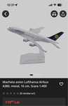 Macheta avion Airbus 380 Lufthansa, metal, 16 cm (CA NOU)