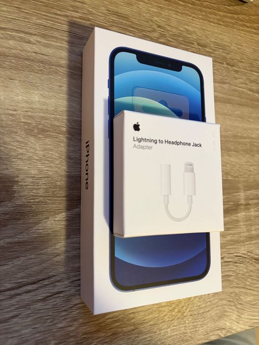 iPhone 12 - 64 GB - Blue + Lightning to Headphone adapter (original)
