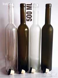Нови стъклени бутилки за ракия, вино, зехтин и алкохол