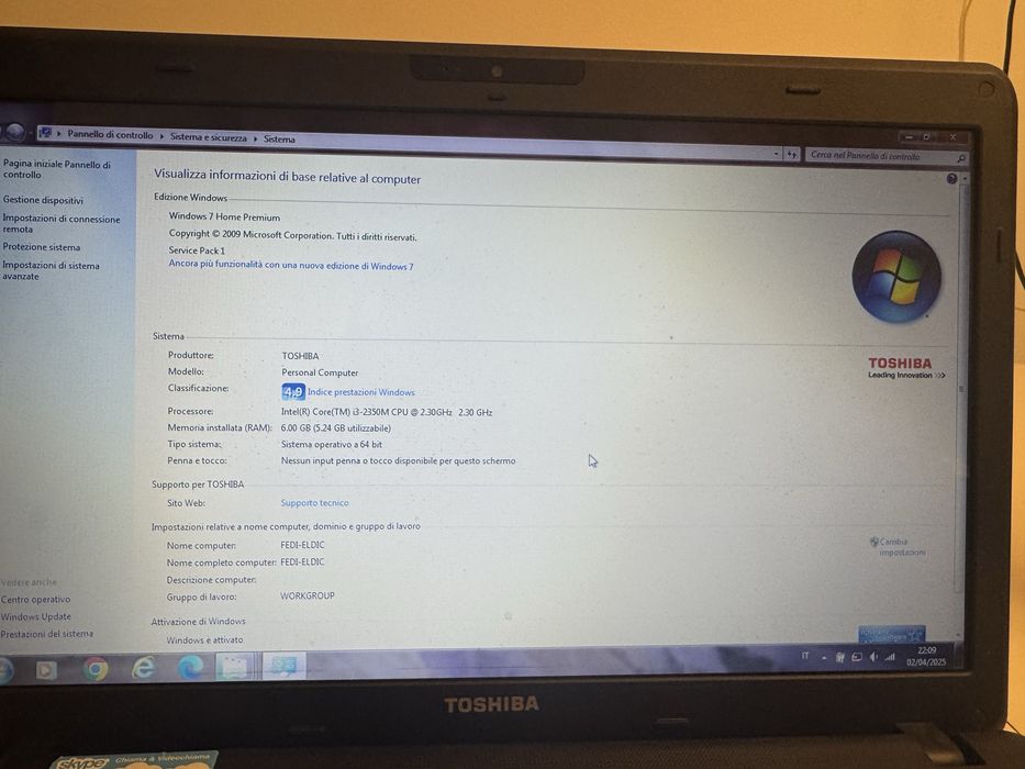 Toshiba Satellite c660/c660d 6gb ram , intel core I3, 17”