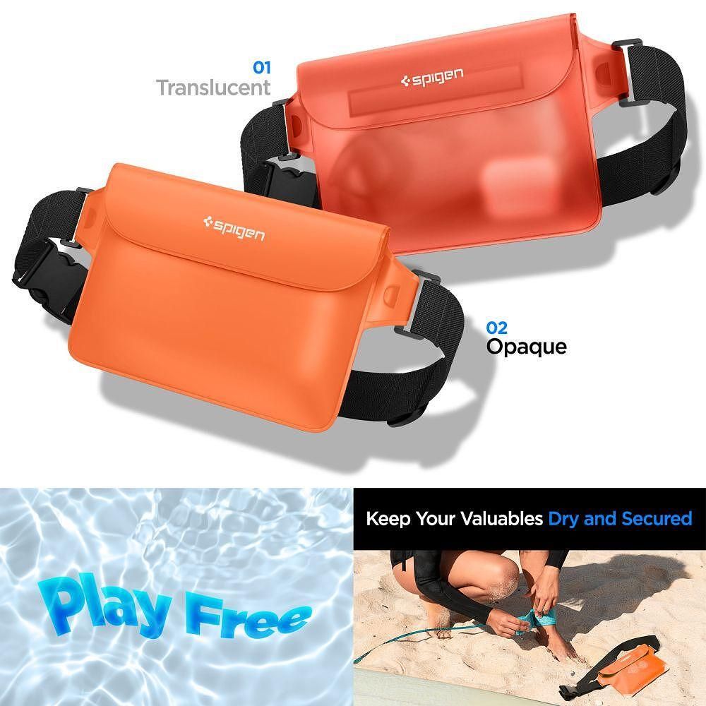 Универсална водоустойчива чанта spigen a620 orange 2 pack