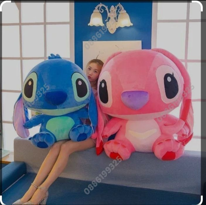 Голям Плюшен Стич 100см, Плюшена играчка Стич + Подарък