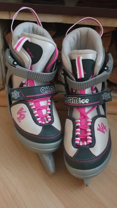 Patine Gheață K2 Charm Ice fete reglabile/nr.32-37