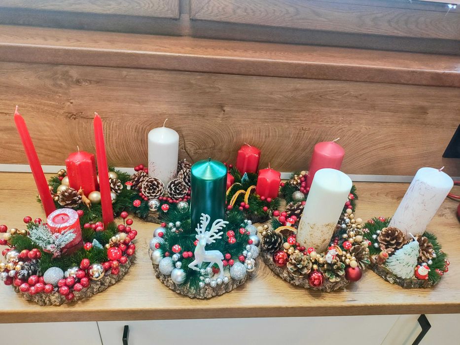 Ръчно изработени коледни свещници